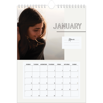 A4 Photo Calendar — Note to self [January]