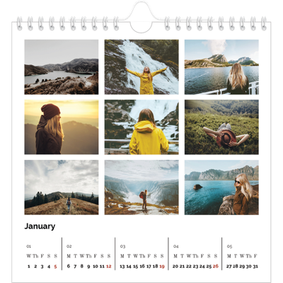 Square calendars  — Picture grid [January]