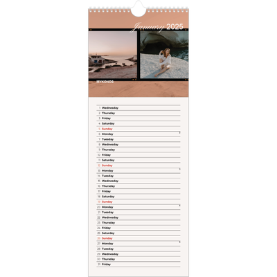 Slim Calendar  — Adventure wanderlust [January]