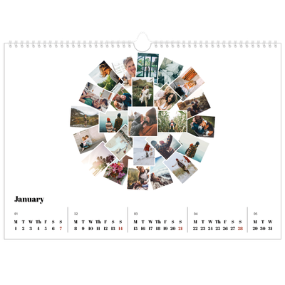 A3 Photo Calendar — Collage shapes [January]